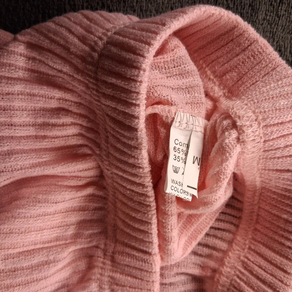 NWT Cupshe Pajama Set Womens Medium Pink Ribbed Cardigan and Shorts Loungewear